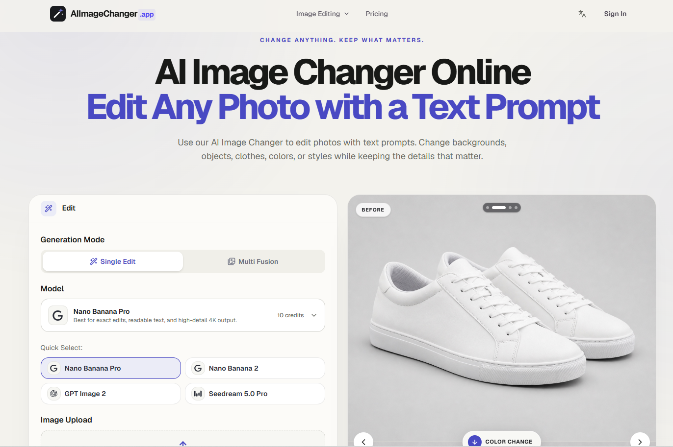 AI Image Changer App screenshot